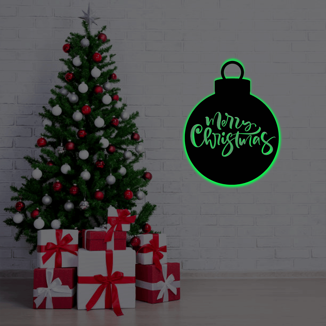 Merry Christmas Ornament Metal Wall Art, view 8 by MetalPlex