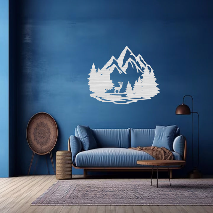 Mountain Deer Metal Wall Art