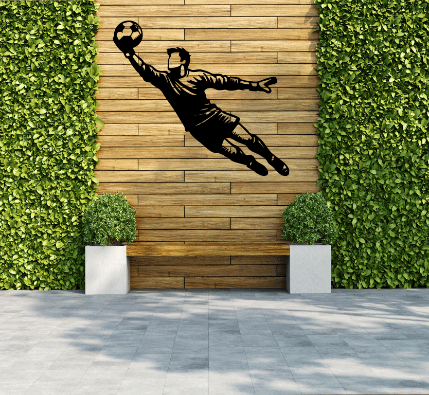 Goalkeepr Diving Save Metal Wall Art