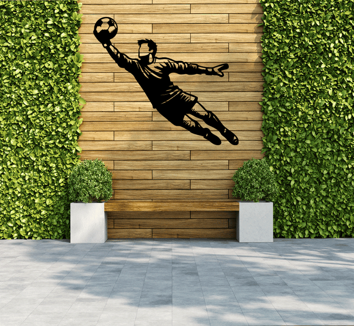 Goalkeepr Diving Save Metal Wall Art