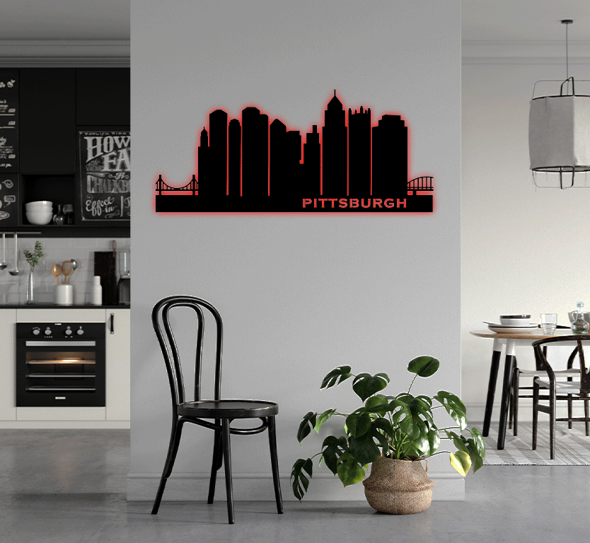 Pittsburgh Skyline Metal Wall Art, view 13 by MetalPlex