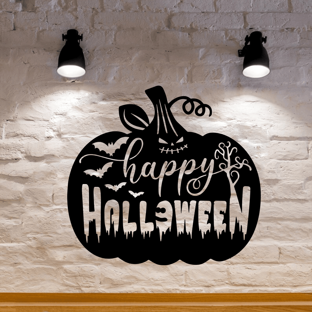 Happy Halloween Pumpkin Metal Wall Art, view 10 by MetalPlex