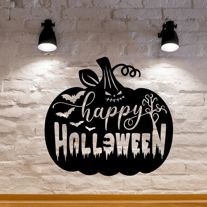 Happy Halloween Pumpkin Metal Wall Art, view 10 by MetalPlex