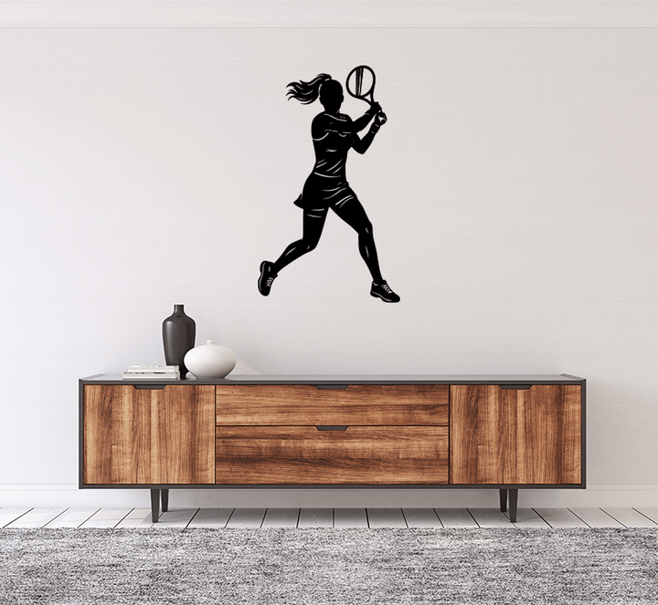 Female Tennis Player Metal Wall Art