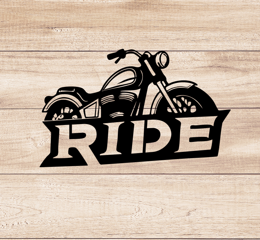 Ride Motorcycle Metal Wall Art