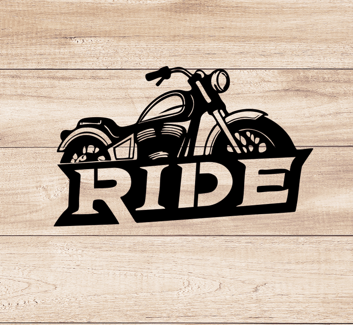 Ride Motorcycle Metal Wall Art