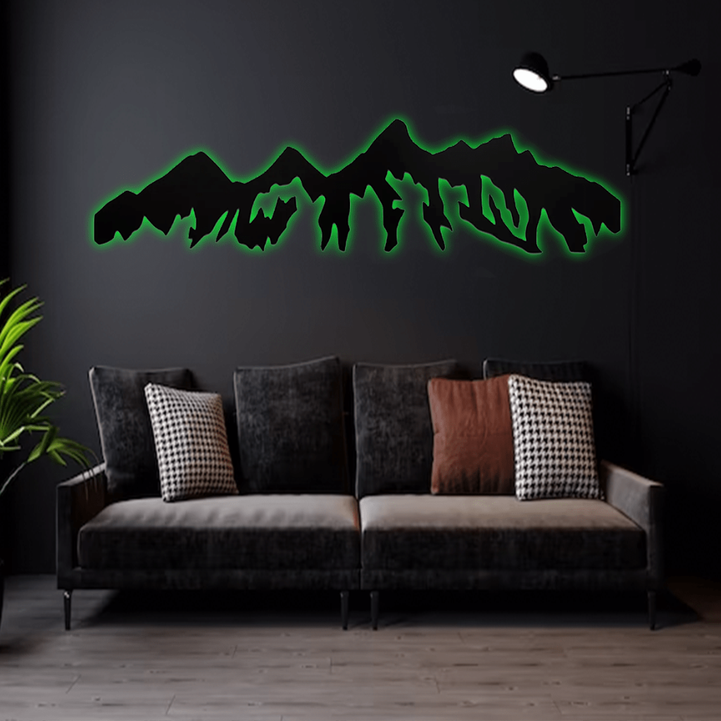 Teton Mountain Range Metal Wall Art – Wyoming National Park Wall Decor