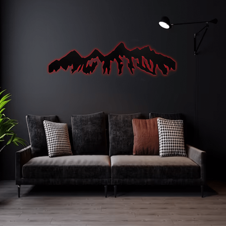 Teton Mountain Range Metal Wall Art – Wyoming National Park Wall Decor