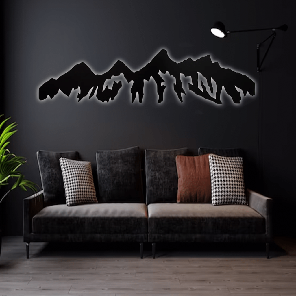 Teton Mountain Range Metal Wall Art – Wyoming National Park Wall Decor