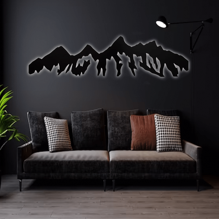Teton Mountain Range Metal Wall Art – Wyoming National Park Wall Decor