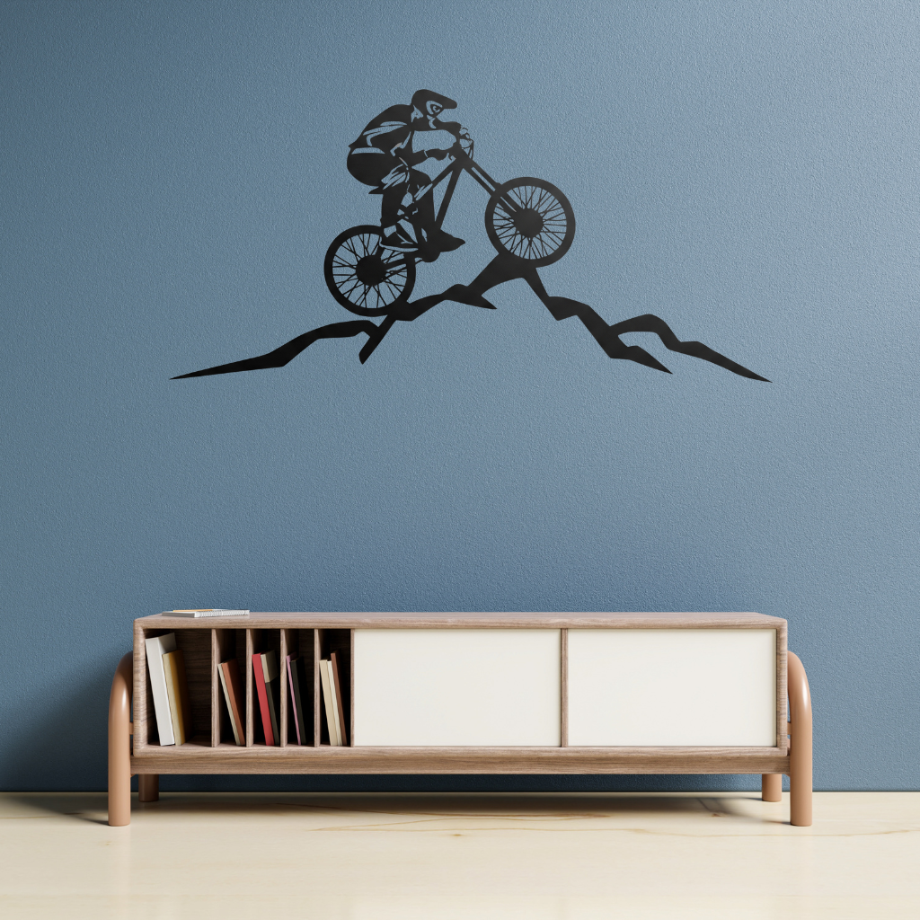 Mountain Biker Metal Wall Art – Recycled Aluminum