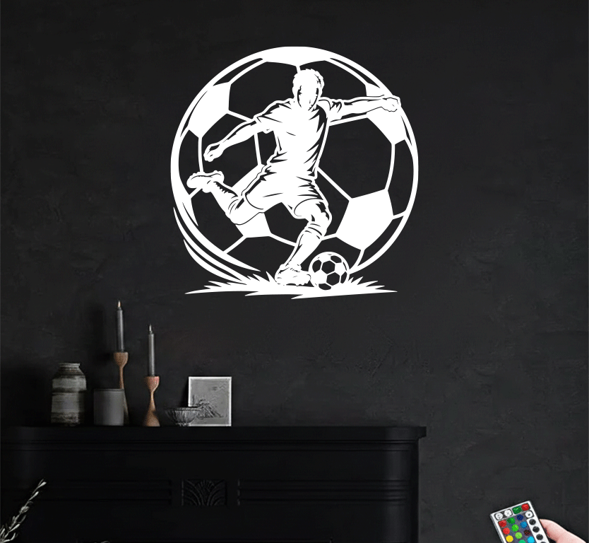 Soccer Player Action Metal Wall Art, view 6 by MetalPlex