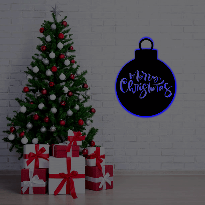 Merry Christmas Ornament Metal Wall Art, view 9 by MetalPlex