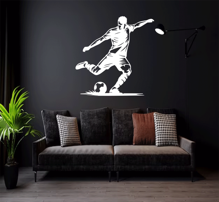 Football Striker Metal Wall Art, view 3 by MetalPlex