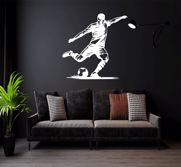 Football Striker Metal Wall Art, view 3 by MetalPlex
