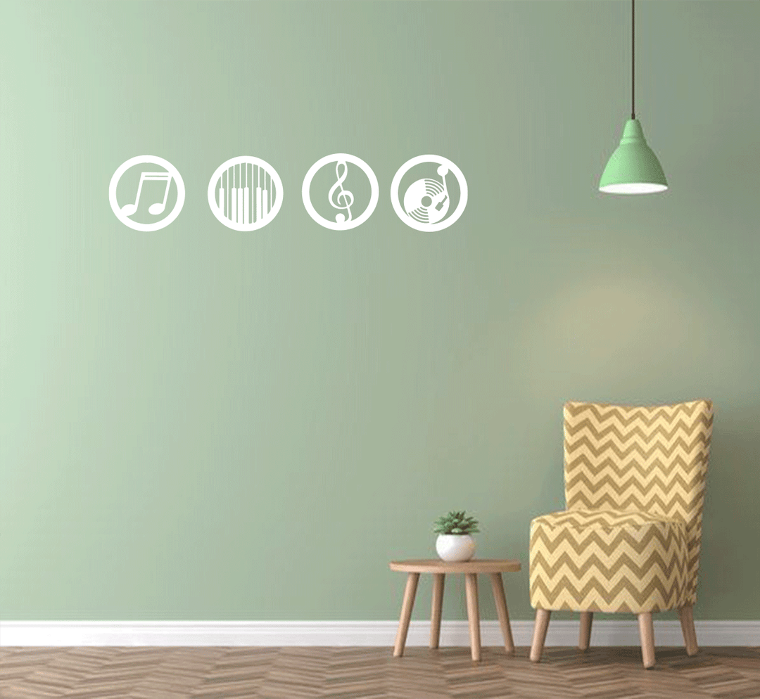 Music Emblems Set of Four Metal Wall Art, view 3 by MetalPlex