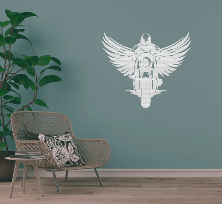 Winged Biker Metal Wall Art, view 4 by MetalPlex