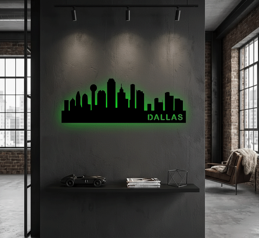 Dallas Skyline Metal Wall Art, view 14 by MetalPlex