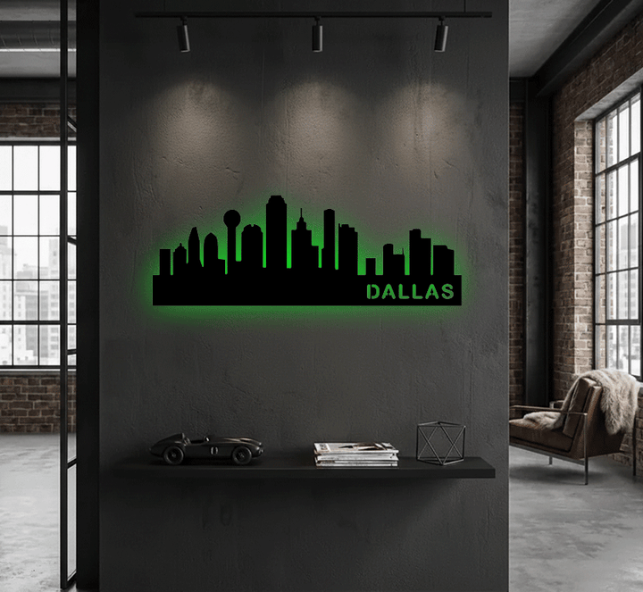 Dallas Skyline Metal Wall Art, view 14 by MetalPlex