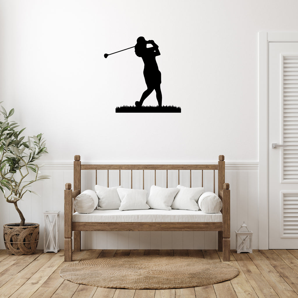 Female Golfer - Metal Wall Art - MetalPlex