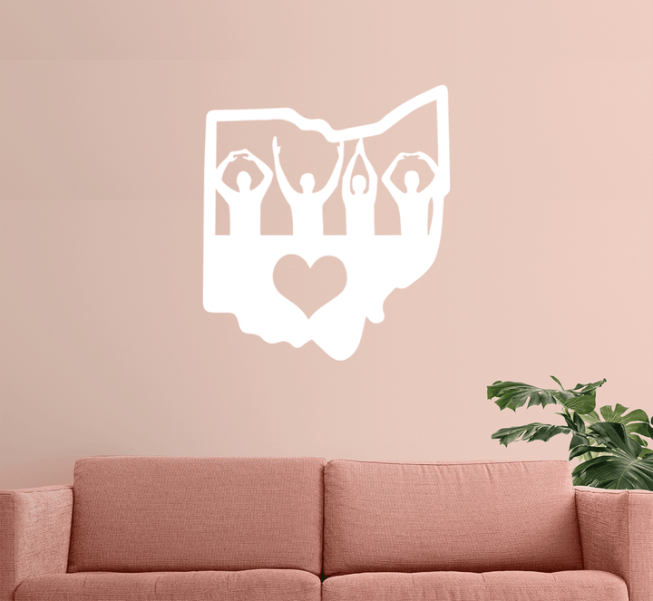 Ohio Love Metal Wall Art, view 4 by MetalPlex