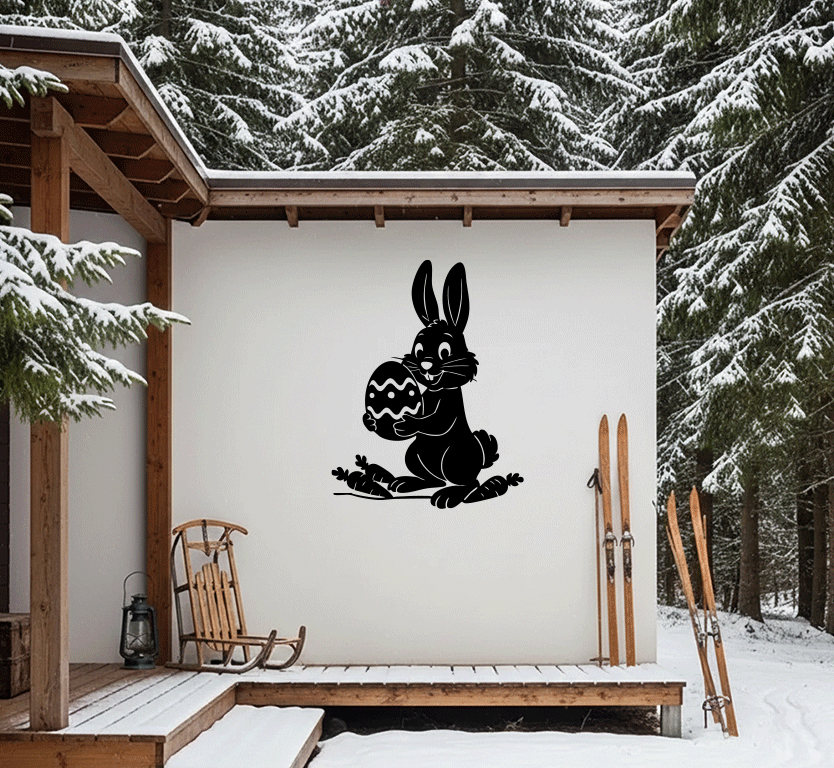 Happy Easter Bunny Metal Wall Art, view 11 by MetalPlex