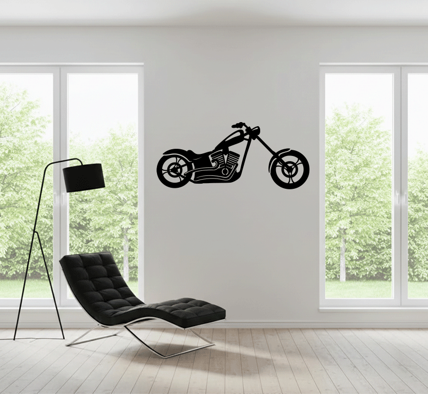 Chopper Motorcycle Metal Wall Art