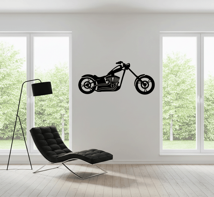Chopper Motorcycle Metal Wall Art