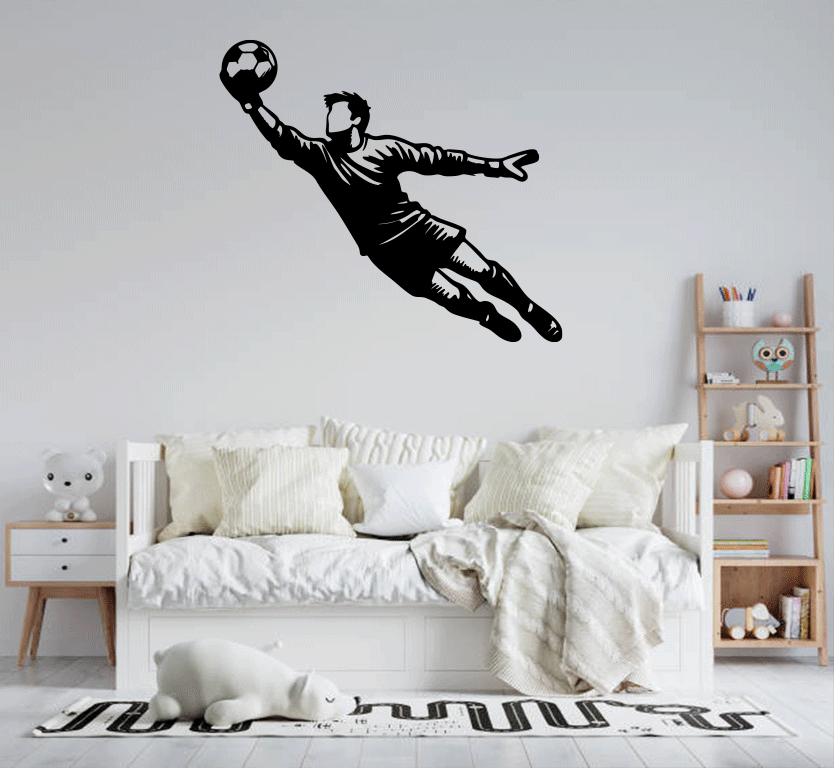 Goalkeepr Diving Save Metal Wall Art