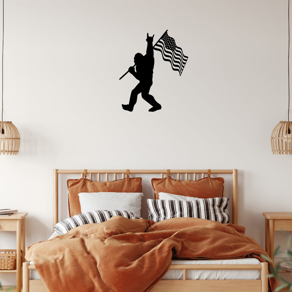 Bigfoot Foot American Flag - Metal Wall Art - MetalPlex