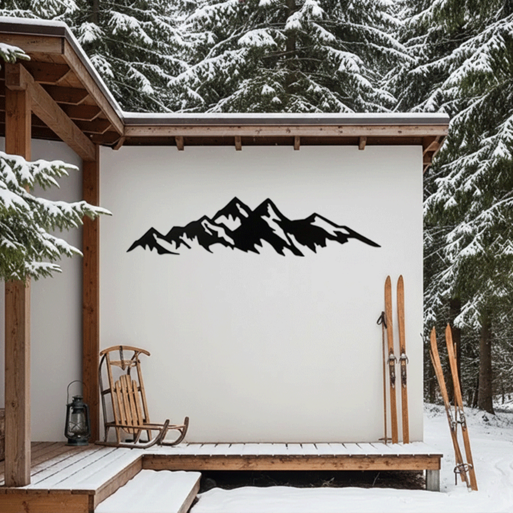 Mountains Metal Wall Art – Large Rustic Landscape Home Decor