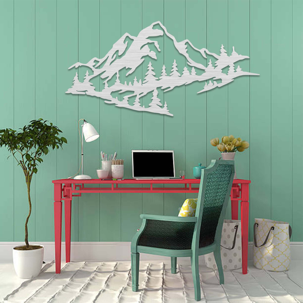 Mountain Range View Metal Wall Art