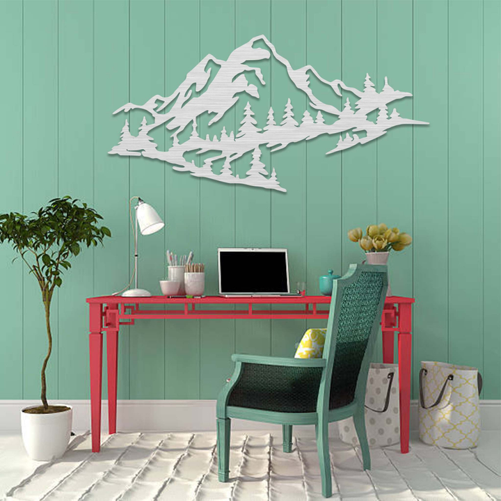 Mountain Range View Metal Wall Art