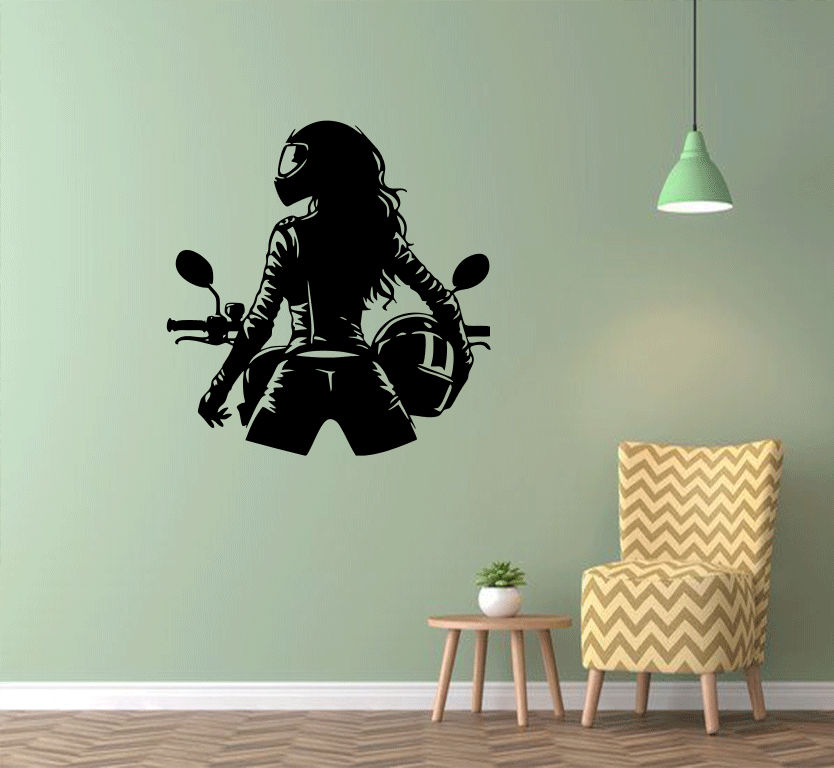 Biker Girl Metal Wall Art