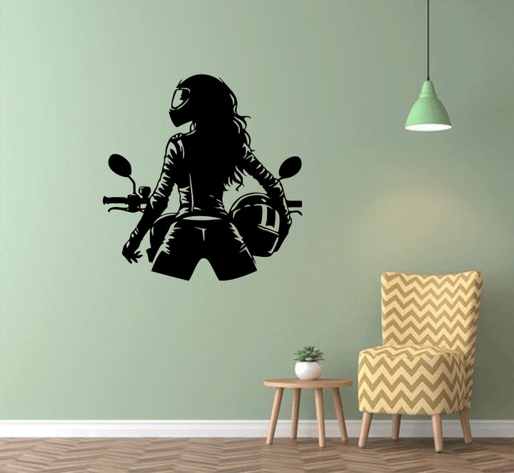 Biker Girl Metal Wall Art