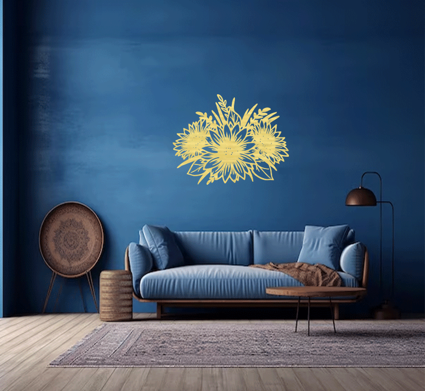 Sunflower Metal Wall Art, view 4 by MetalPlex