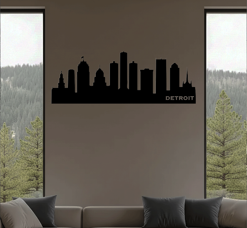 Detroit Skyline Metal Wall Art, view 10 by MetalPlex