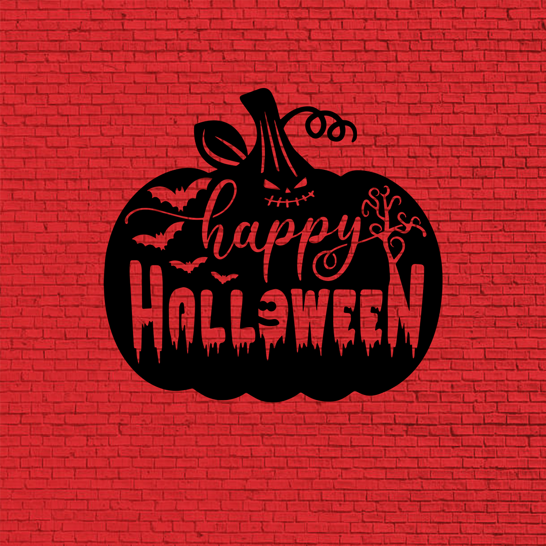 Happy Halloween Pumpkin Metal Wall Art, view 11 by MetalPlex