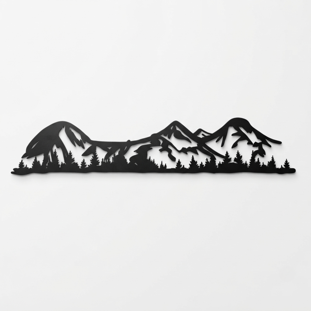 Three Sisters Mountains Metal Wall Art – Oregon Cascade Scenic Nature Wall Decor