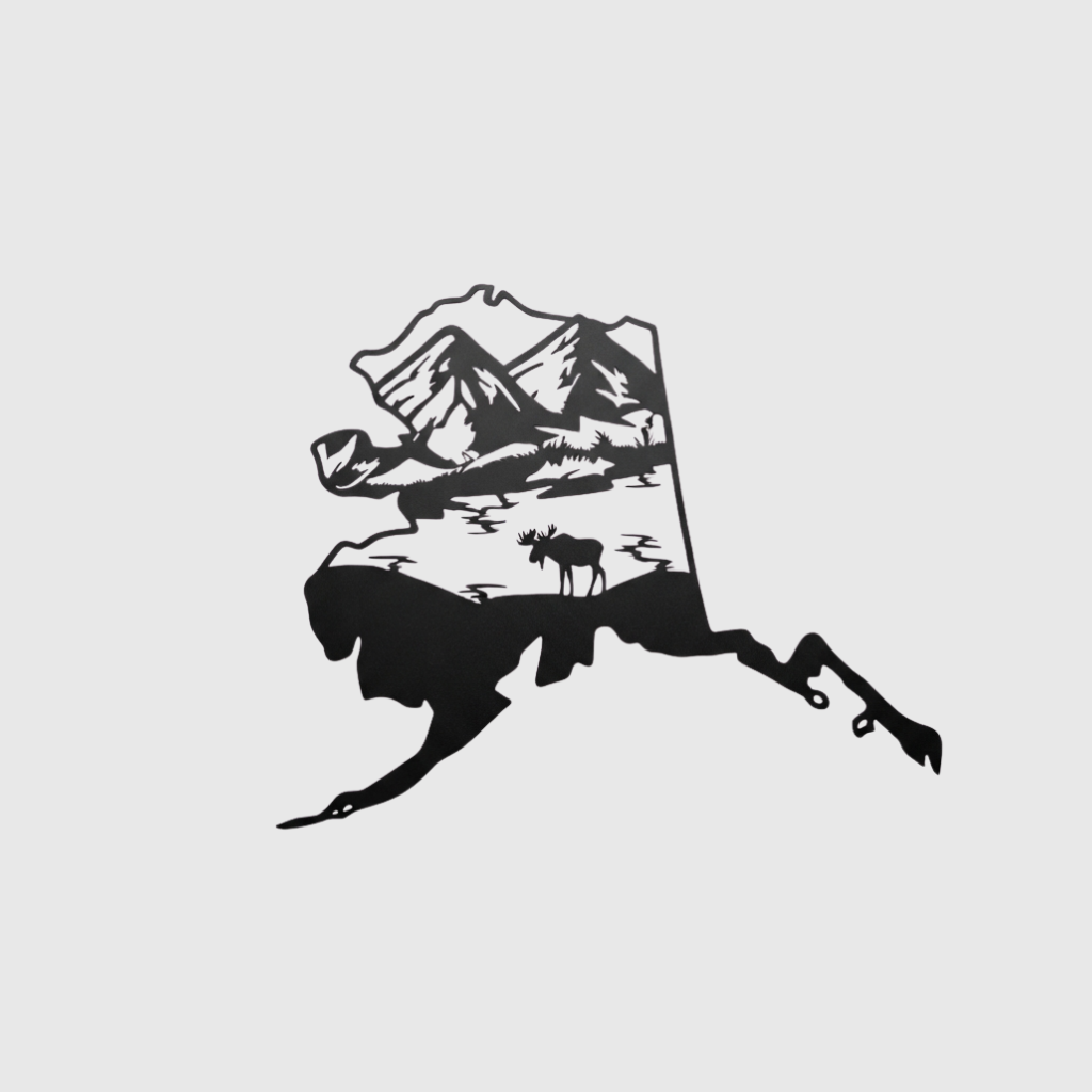 Alaska State Metal Wall Art – Travel Map Home &amp; Office Wall Decor