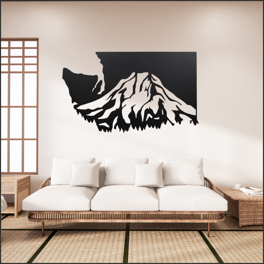 Washington Mt Rainier Metal Wall Art – Pacific Northwest Mountain Wall Decor