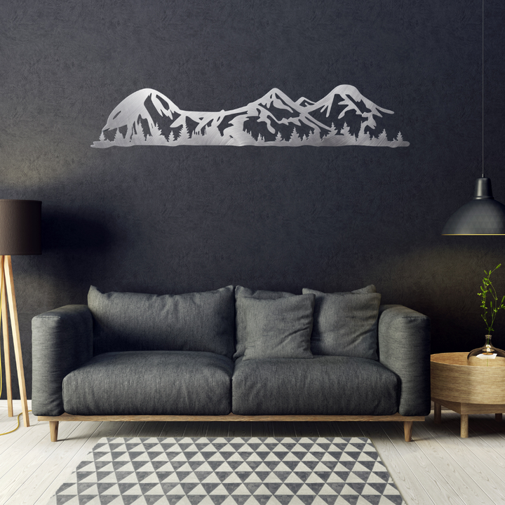 Three Sisters Mountains Metal Wall Art – Oregon Cascade Scenic Nature Wall Decor