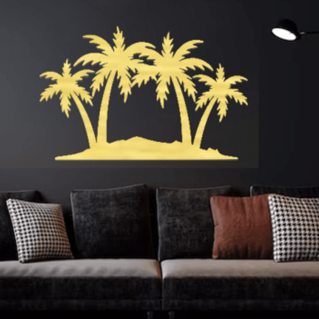 Palm Trees Metal Wall Art – Tropical Beach Home &amp; Outdoor Decor