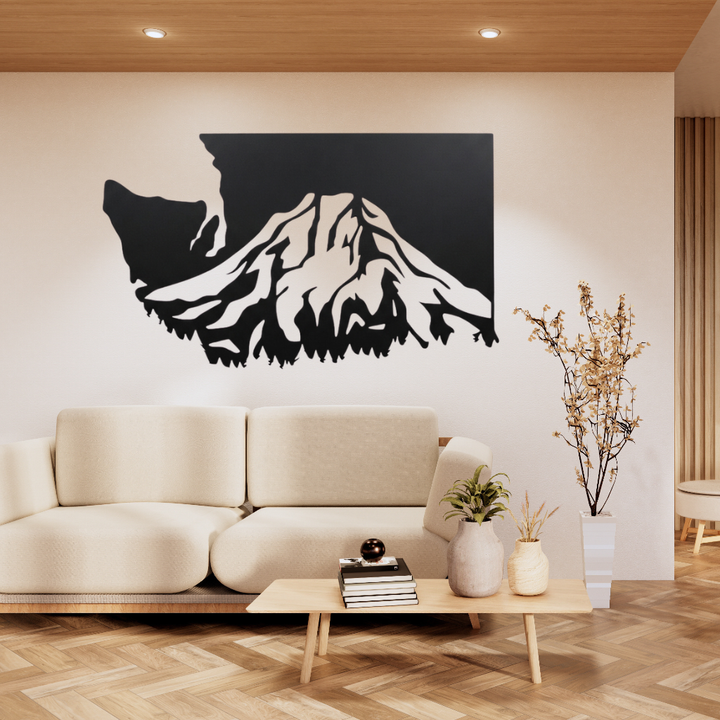 Washington Mt Rainier Metal Wall Art – Pacific Northwest Mountain Wall Decor