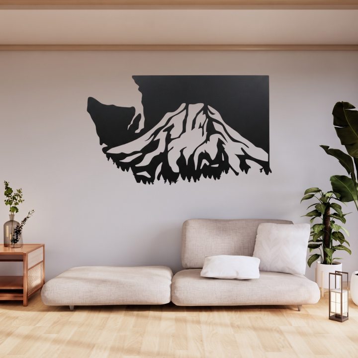 Washington Mt Rainier Metal Wall Art – Pacific Northwest Mountain Wall Decor