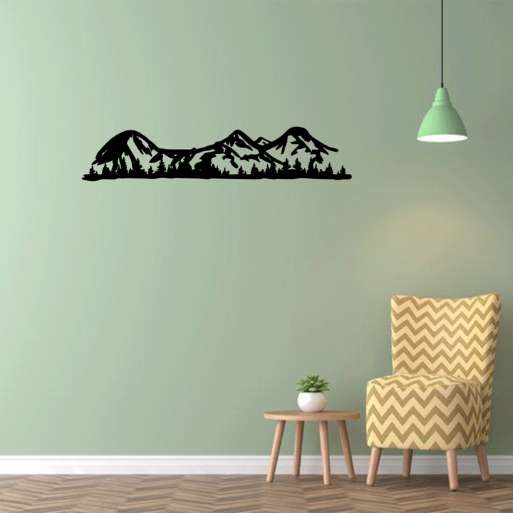 Three Sisters Mountains Metal Wall Art – Oregon Cascade Scenic Nature Wall Decor