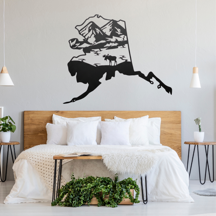 Alaska State Metal Wall Art – Travel Map Home &amp; Office Wall Decor