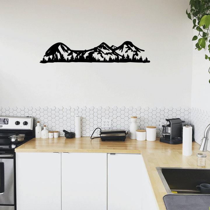 Three Sisters Mountains Metal Wall Art – Oregon Cascade Scenic Nature Wall Decor