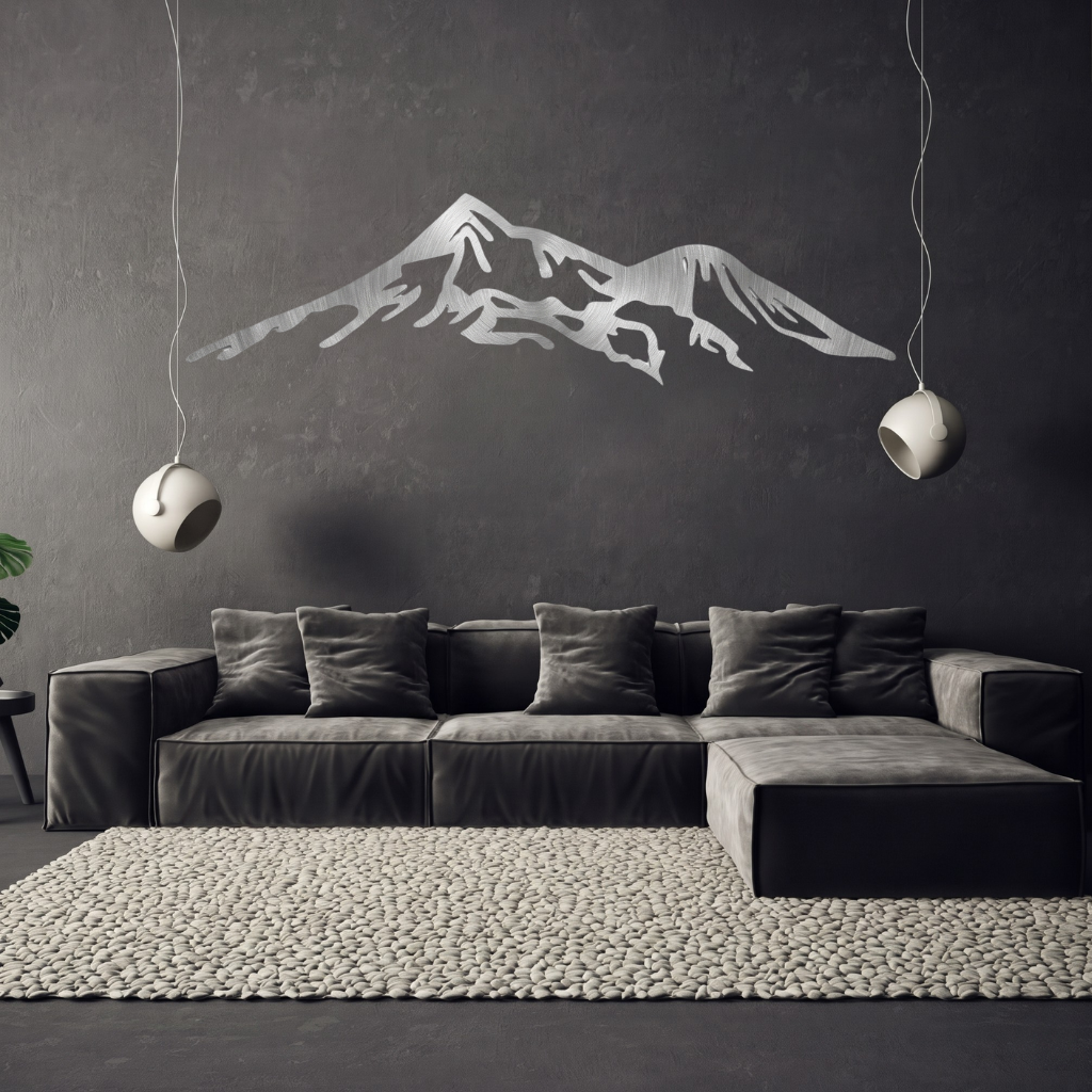 Mount Shasta Metal Wall Art – California Volcano Mountain Wall Decor