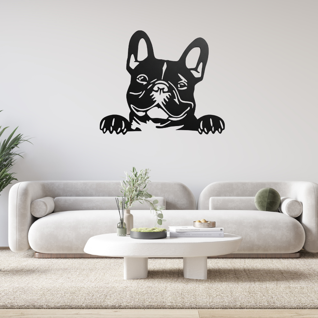French Bulldog Metal Wall Art – Dog Lover Pet Home &amp; Living Room Decor